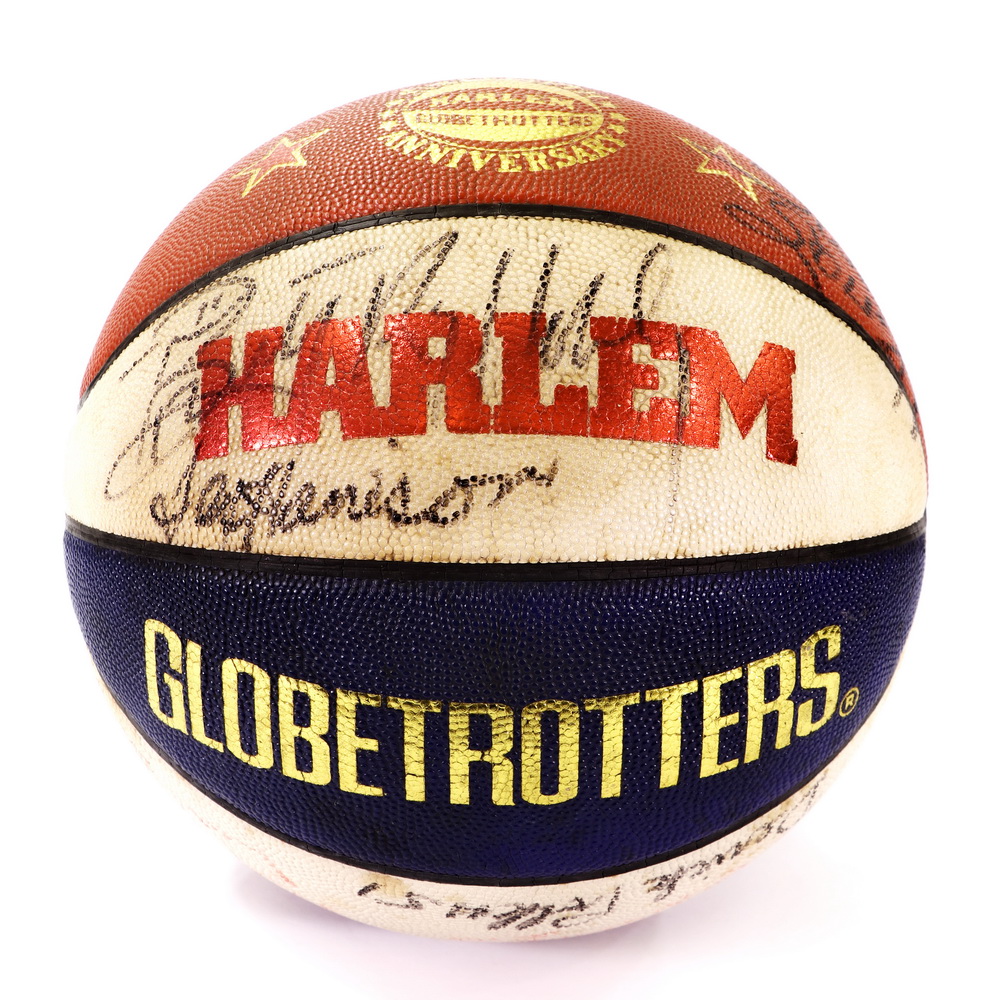 Autographed basketball of the Harlem Globetrotters’ 65th anniversary 