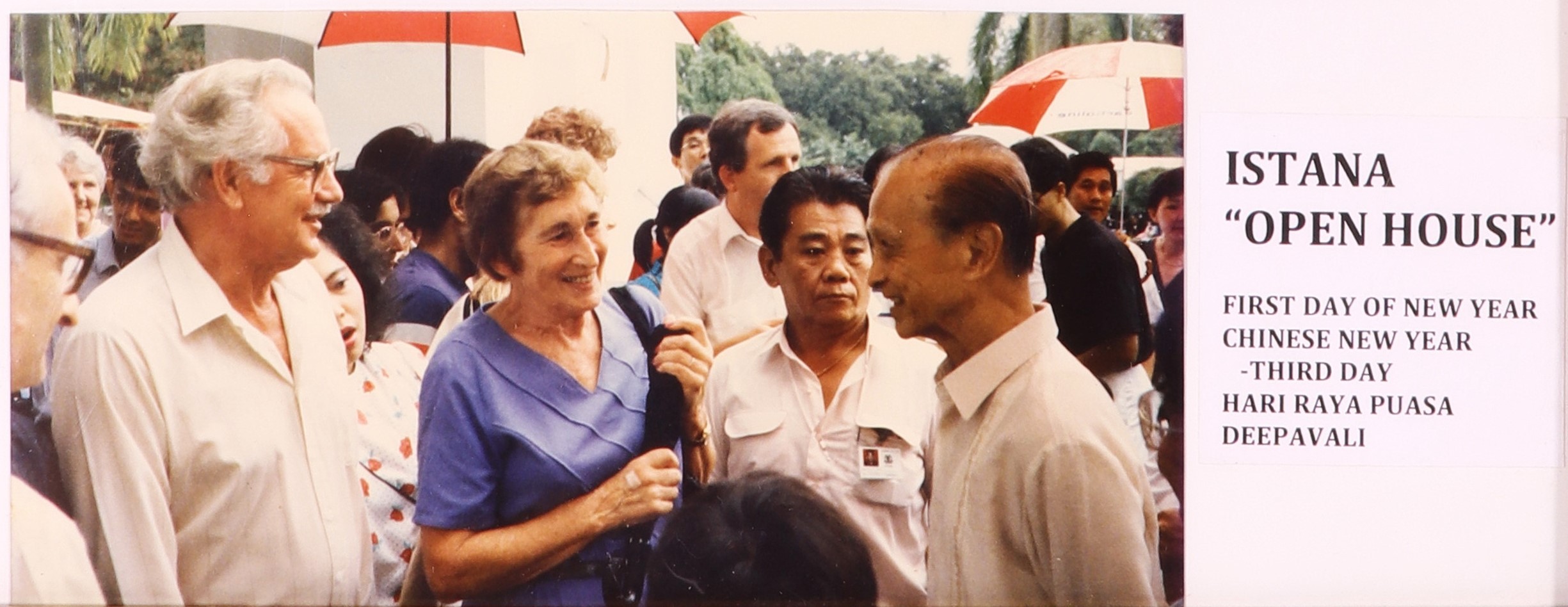  1.	Photo of Rewa Mirpuri with President Wee at the “Open House”