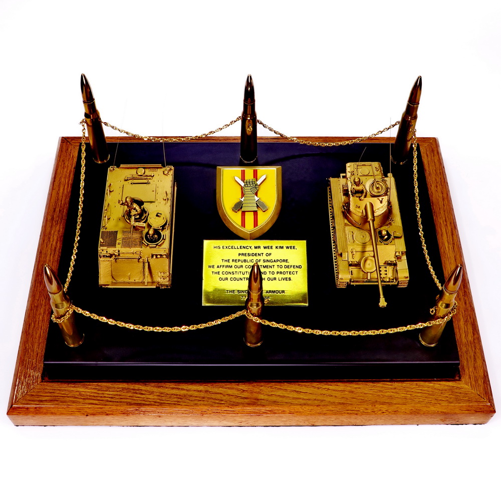 Mementos of the various branches of the armed forces 