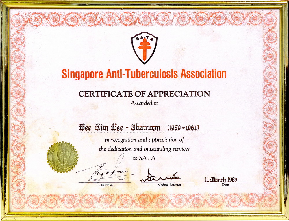 Framed Certificate of Appreciation