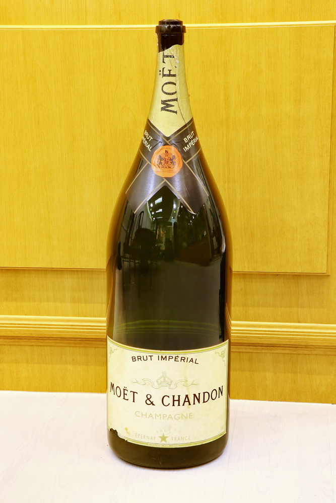 Empty Moét & Chandon “Nebuchadnezzar” 15-litre 30-inch tall champagne bottle